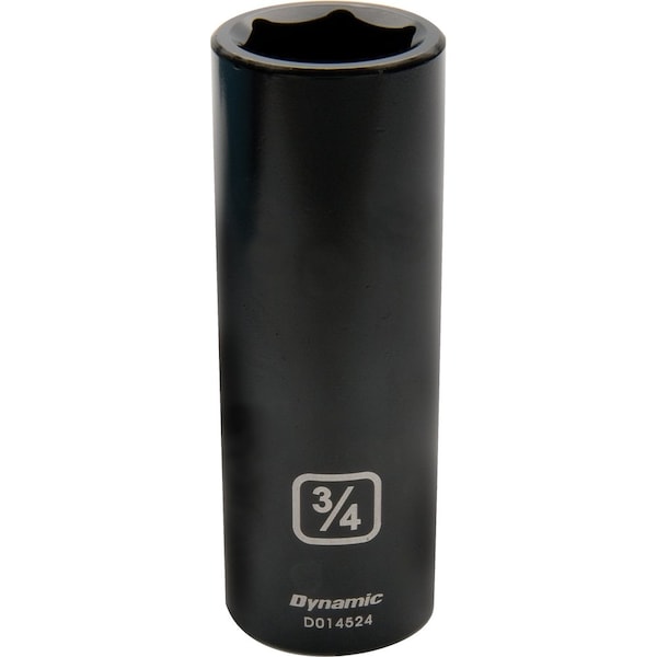 1/2" Drive Deep Socket, Black Phosphate, Tools 1/2" Drive 6 Point SAE, 3/4" Deep Length